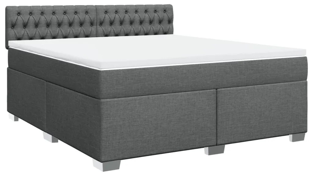 ΚΡΕΒΑΤΙ BOXSPRING ΜΕ ΣΤΡΩΜΑ ΣΚΟΥΡΟ ΓΚΡΙ 180X200 ΕΚ ΥΦΑΣΜΑΤΙΝ 3285975