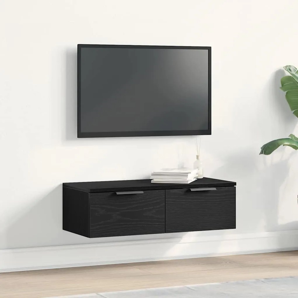 VidaXL Μαύρος δρυός τοίχου ντουλάπα 68x30x20 εκ. από κατασκευασμένο ξύλο