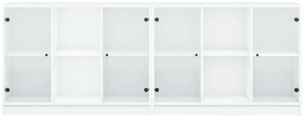 vidaXL Βιβλιοθήκη με Πόρτες Λευκή 204x37x75 εκ. από Επεξεργ. Ξύλο