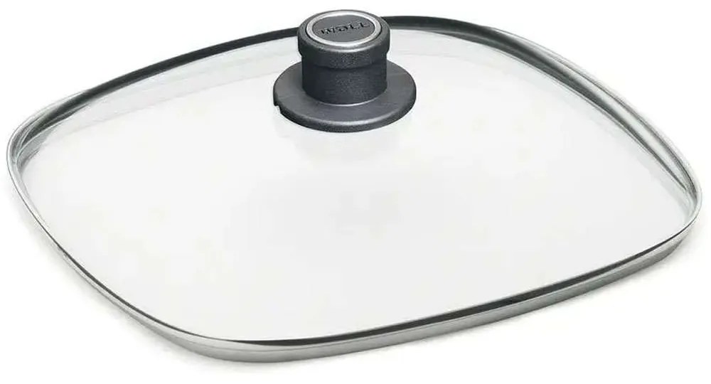 Καπάκι Μαγειρικών Σκευών S228M 28x28cm Clear-Black Woll Glass