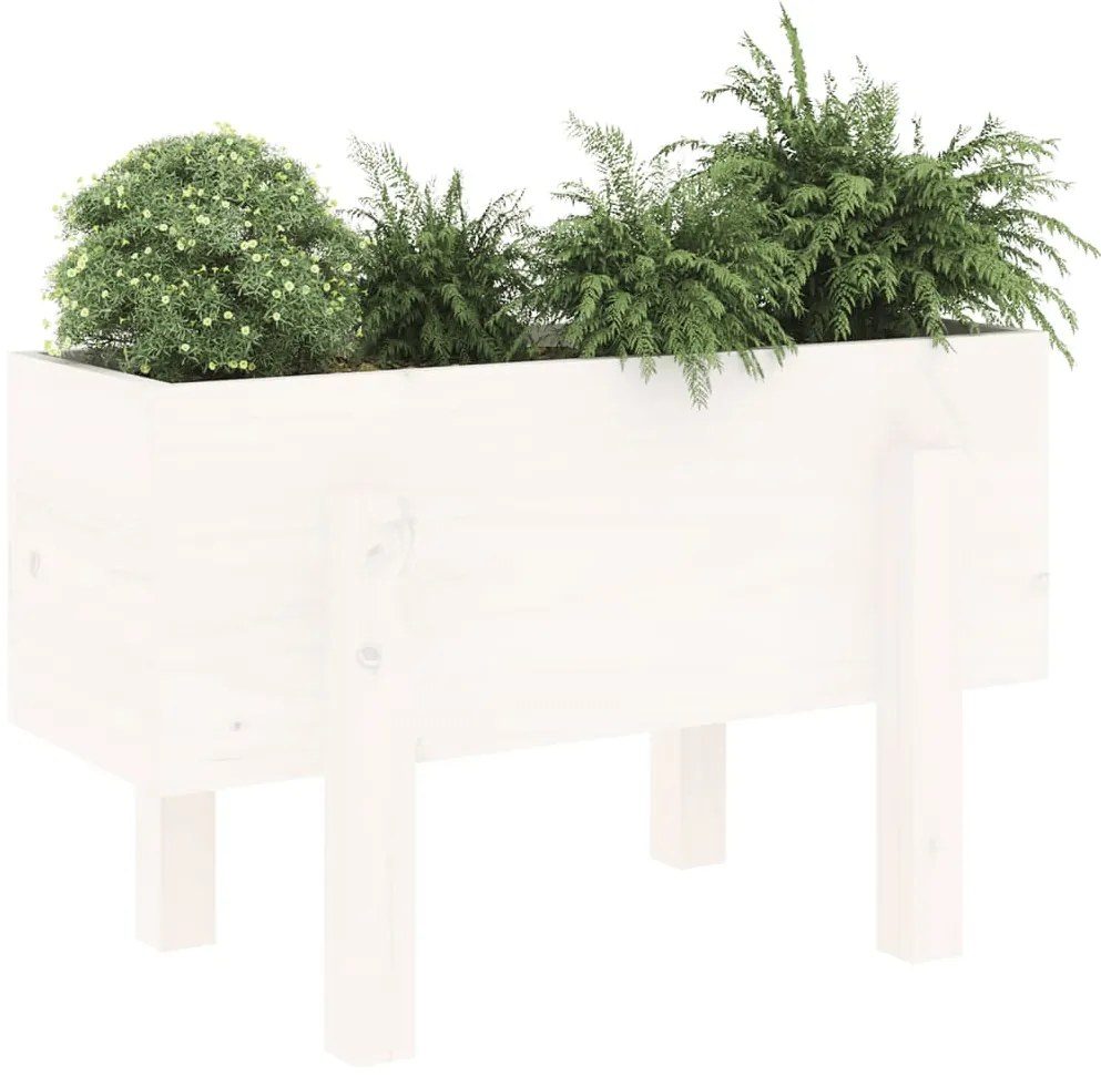 vidaXL Ζαρντινιέρα Λευκή 62 x 30 x 38 εκ. από Μασίφ Ξύλο Πεύκου