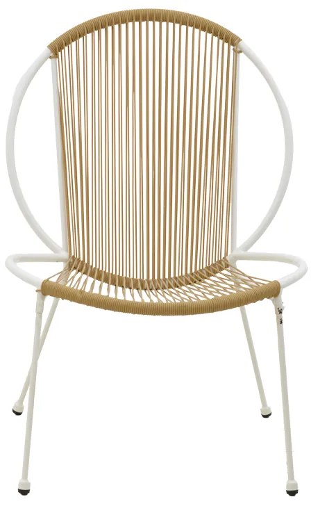 Καρέκλα Dapper pakoworld λευκό μέταλλο-pe φυσικό 64.5x74.5x76εκ