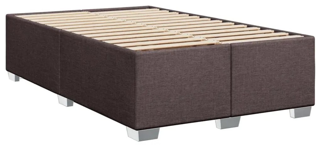 Κρεβάτι Boxspring με Στρώμα Σκούρο Καφέ 120x190 εκ Υφασμάτινο - Καφέ