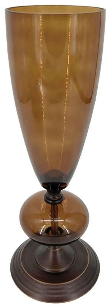 Βάζο Χωνί 15-00-23975 Φ16x44,5cm Brown Marhome Metal, Glass