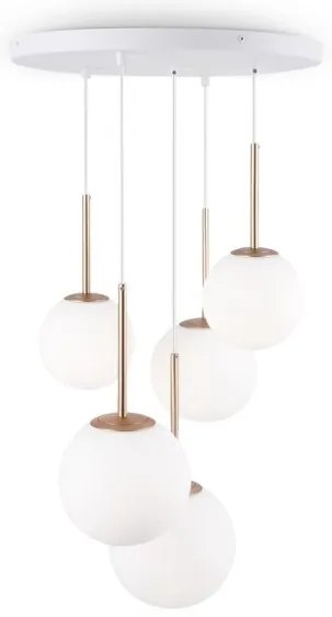 Κρεμαστό Φωτιστικό Οροφής Basic form E14 Φ58 MAYTONI-MOD321PL-05G-Λευκό-Χρυσό MOD321PL-05G