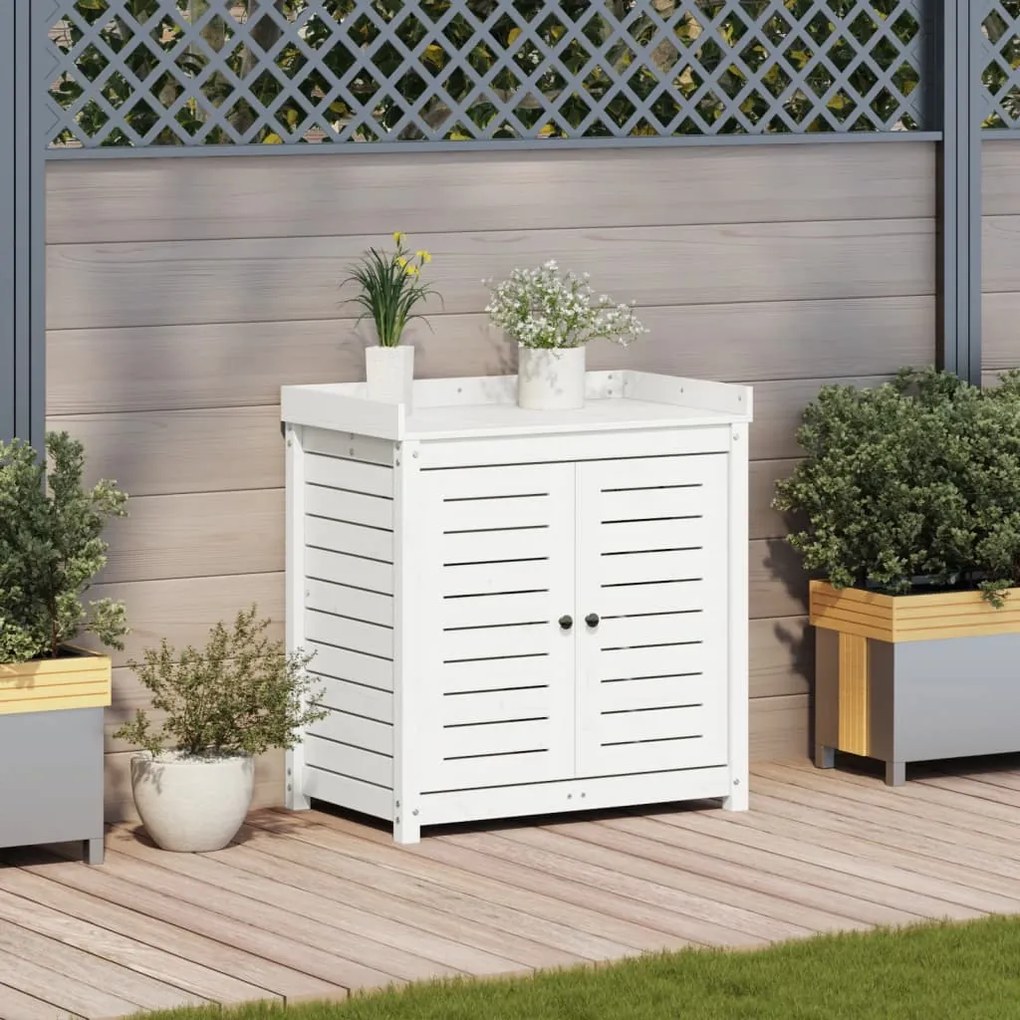 vidaXL Τραπέζι Κηπουρικής με Ράφια 82,5x50x86,5 εκ. Μασίφ Ξύλο Πεύκου