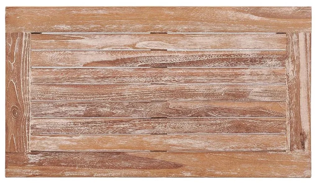 Τραπεζάκι Batavia Λευκή Πατίνα 90 x 50 x 45 εκ. Μασίφ Ξύλο Teak - Καφέ