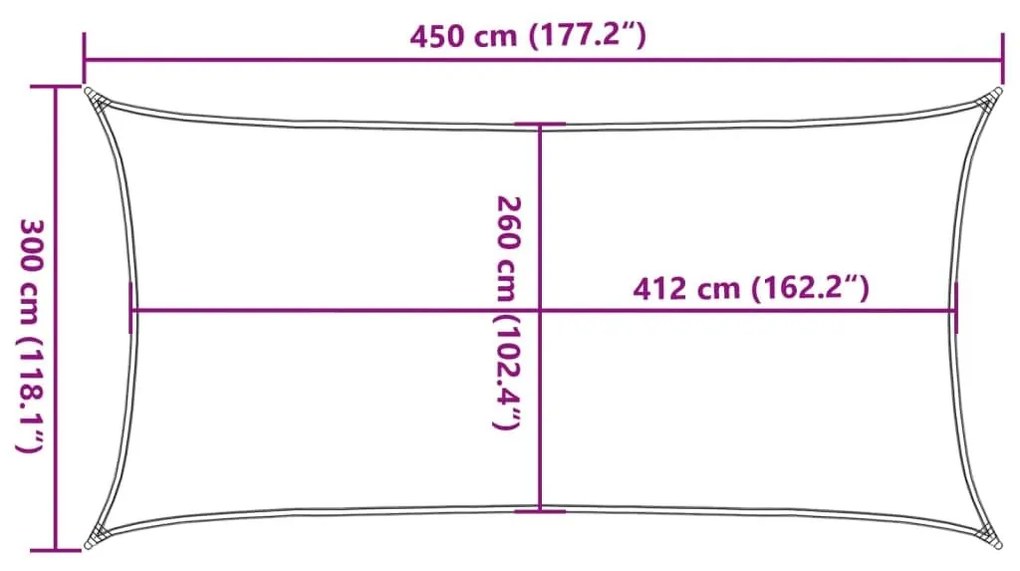 Σκίαστρο Ιστιοπλοΐας Αν. Γκρι 4,5x3 μ. 100% Πολυεστέρας Oxford - Γκρι