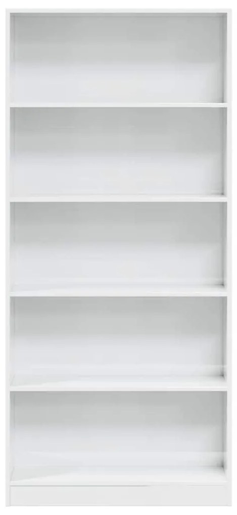 vidaXL Βιβλιοθήκη Γυαλιστερό Λευκό 80x24x176 εκ. από Επεξ.Ξύλο
