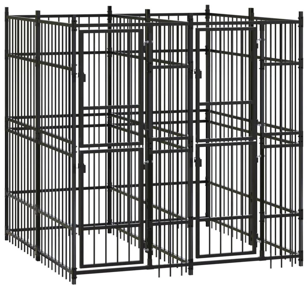Κλουβί Σκύλου Εξωτερικού Χώρου 3,69 μ² από Ατσάλι - Μαύρο