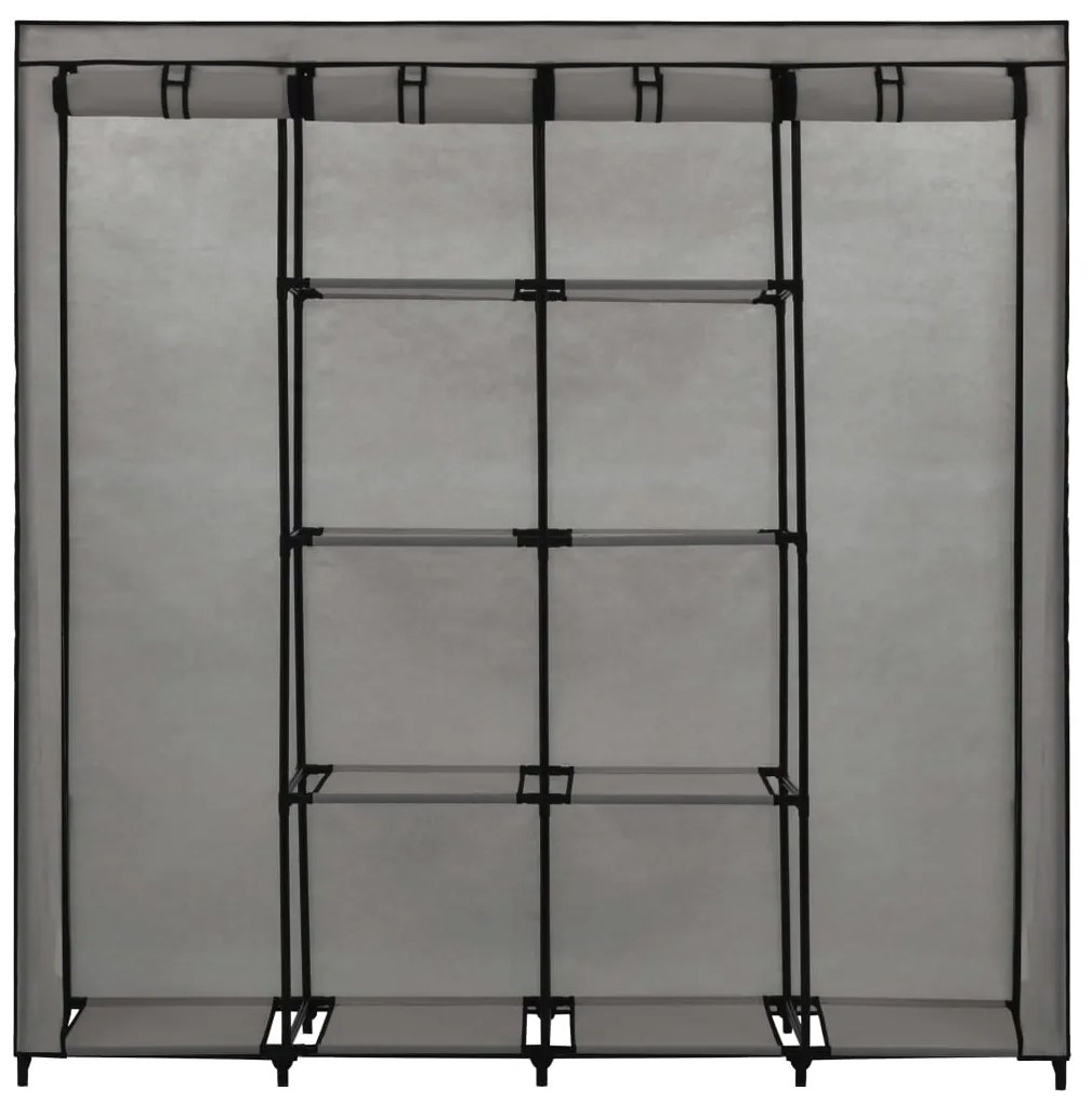 vidaXL Ντουλάπα με 4 Αποθηκευτικά Τμήματα Γκρι 175 x 45 x 170 εκ.