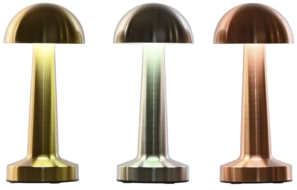 Επιτραπέζιο Φωτιστικό Home ESPRIT Χαλκός Χρυσό Ασημί Μέταλλο Σίδερο 9 x 9 x 21 cm (3 Μονάδες)