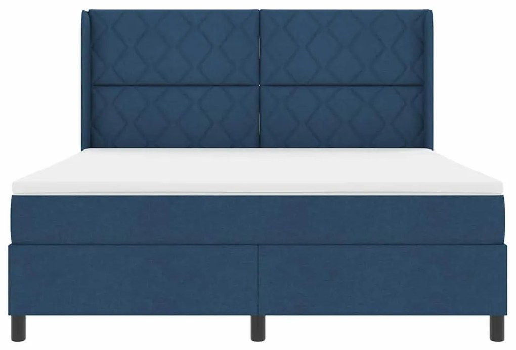 vidaXL Κρεβάτι με ελατήρια με στρώμα Μπλε 180 x 200 cm ύφασμα
