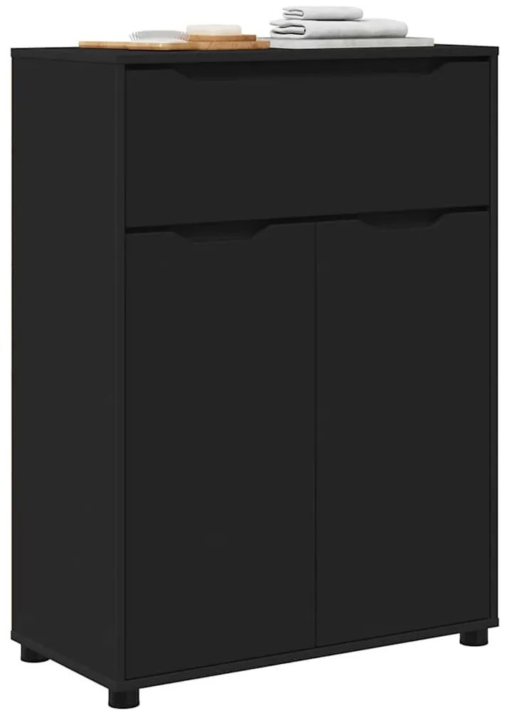 vidaXL Ντουλάπι Μπάνιου Μαύρο 72,5 x 36,5 x 100 εκ Επεξεργασμένο ξύλο