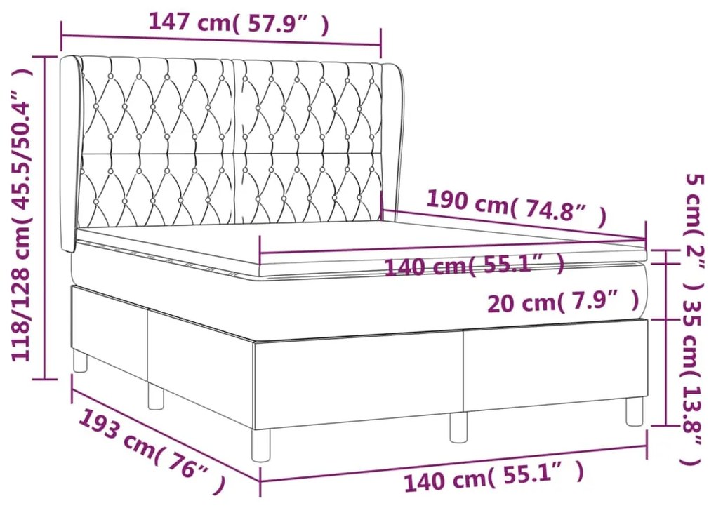 ΚΡΕΒΑΤΙ BOXSPRING ΜΕ ΣΤΡΩΜΑ ΣΚΟΥΡΟ ΠΡΑΣΙΝΟ 140X190ΕΚ. ΒΕΛΟΥΔΙΝΟ 3129390