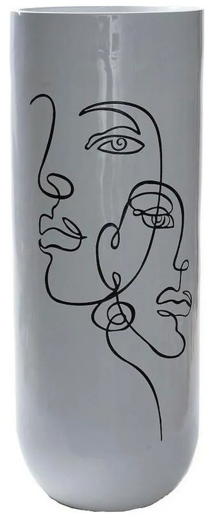 Βάζο DKD Home Decor Αφηρημένο Λευκό Ρητίνη Σύγχρονη (35 x 35 x 90 cm)