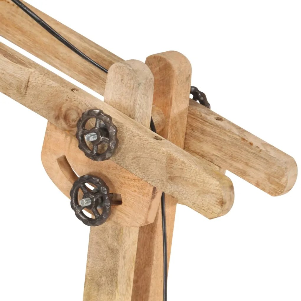 vidaXL Φωτιστικό Δαπέδου Λευκό από Μασίφ Ξύλο Μάνγκο E27