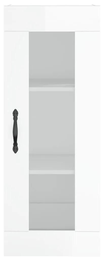 Ντουλάπι Τοίχου Γυαλιστερό Λευκό 34,5 x 34 x 90 εκ. - Λευκό