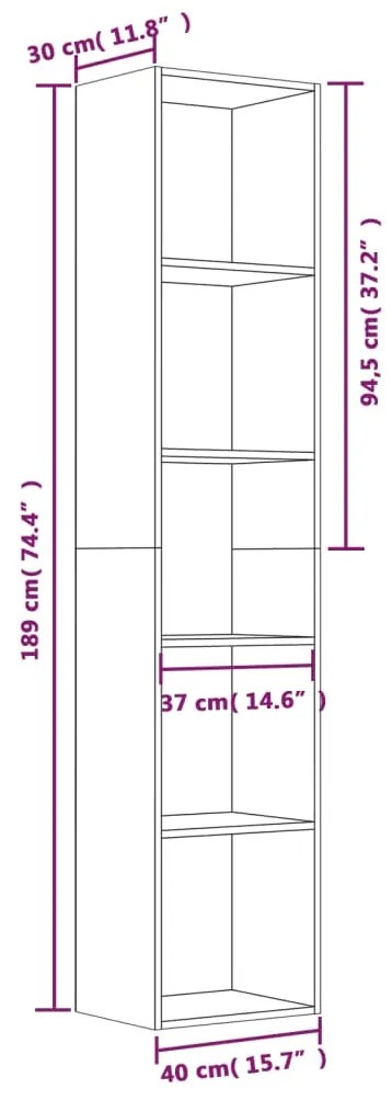 ΒΙΒΛΙΟΘΗΚΗ ΓΚΡΙ SONOMA 40 X 30 X 189 ΕΚ. ΑΠΟ ΕΠΕΞΕΡΓΑΣΜΕΝΟ ΞΥΛΟ 815436