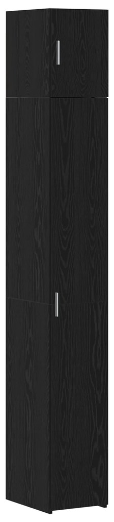 vidaXL Slim Storage Cabinet Μαύρος Δρυς 30x42.5x225 cm Επεξεργασμένο Ξύλο