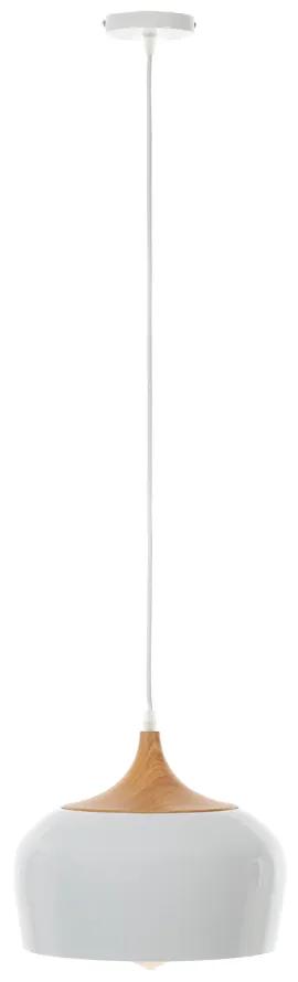 Artekko Aluminum Φωτιστικό Οροφής Μονόφωτο (Ε27) Λευκό Αλουμίνιο/Ξύλο (31x31x20)cm