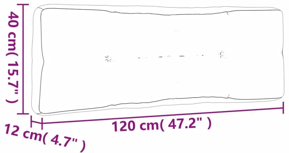 Μαξιλάρι Παλέτας Πράσινο 120 x 40 x 12 εκ. Υφασμάτινο - Πράσινο