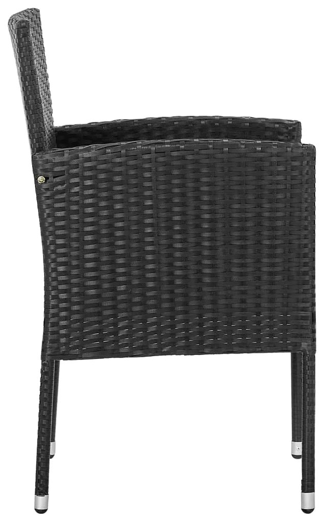 vidaXL Σετ Τραπεζαρίας Κήπου 9 Τεμ. Μαύρο από Συνθετικό Ρατάν / Ατσάλι