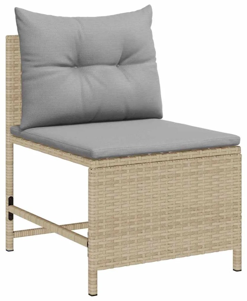 vidaXL Σετ Καναπέ Κήπου 6 pcs Μπέζ και Ανοιχτό Γκρι συνθετικό ρατάν