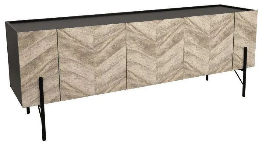 Έπιπλο Τηλεόρασης Parke 05-0477 160x43x60cm Multi Particle Board, Metal