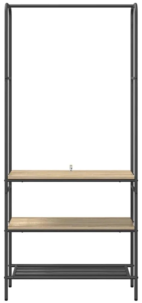 vidaXL Ράφι ρούχων με ράφια Sonoma Δρυς 77 x 30 x 171 εκ