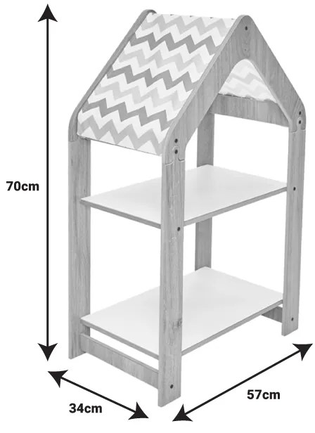 Ραφιέρα Montessori Zoilen pakoworld λευκό-μπλε mdf 50x30x80εκ