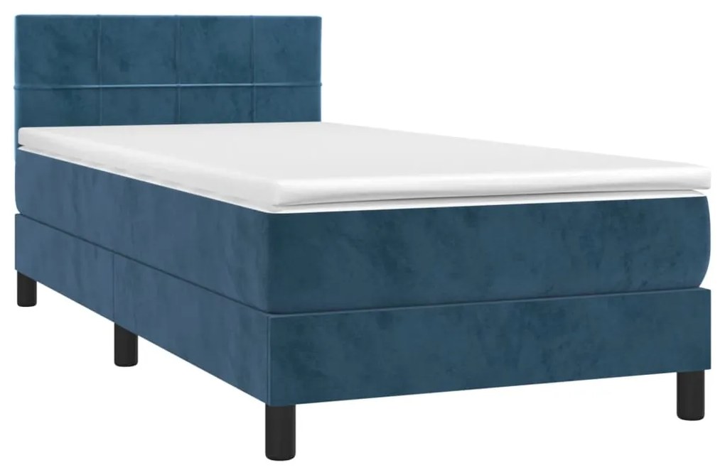 ΚΡΕΒΑΤΙ BOXSPRING ΜΕ ΣΤΡΩΜΑ ΣΚΟΥΡΟ ΜΠΛΕ 100X200 ΕΚ. ΒΕΛΟΥΔΙΝΟ 3141291