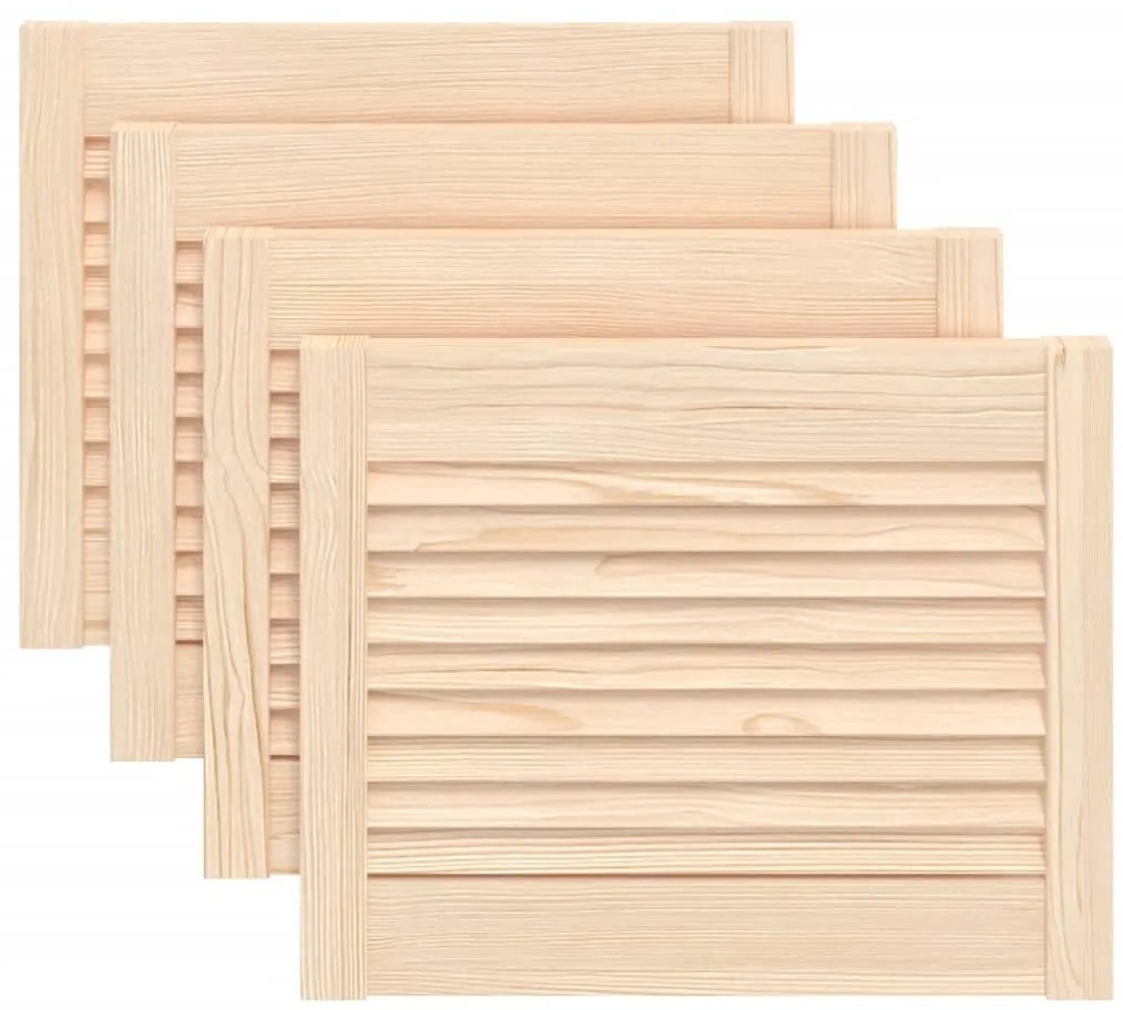 vidaXL Πορτάκια με Περσίδες 4 Τεμ. 39,5x49,4 εκ. από Μασίφ Ξύλο Πεύκου