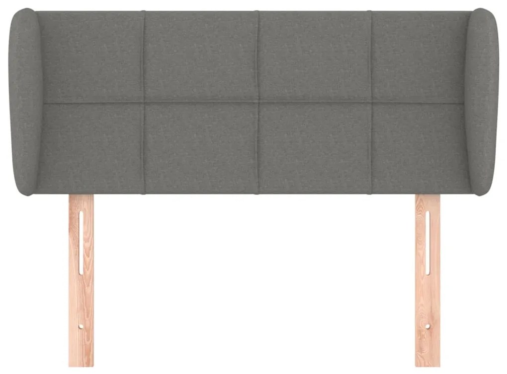 Κεφαλάρι με Πτερύγια Σκούρο Γκρι 103x23x78/88 εκ. Υφασμάτινο 3117135