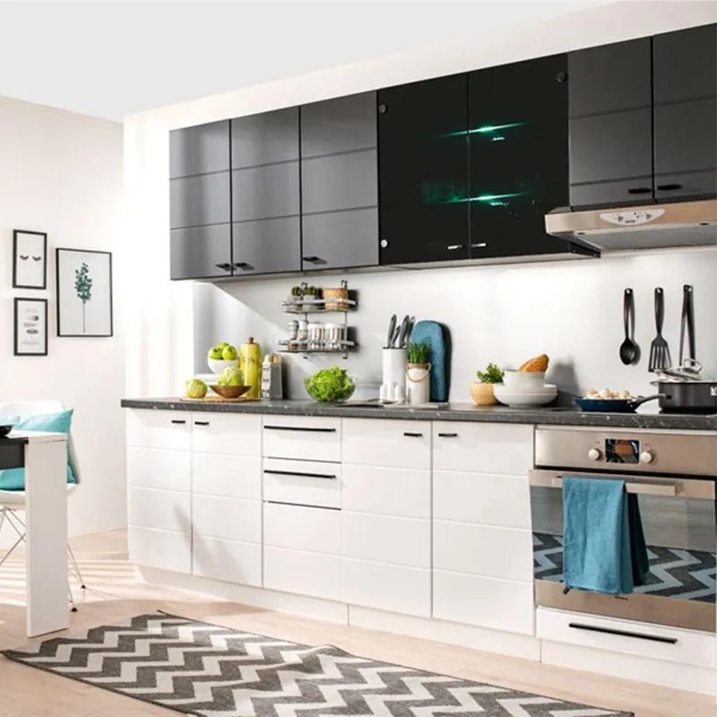 Κρεμαστό Ντουλάπι Κουζίνας Claudia 60A Γκρι Concrete - Μαύρο Ματ 60x30x57 εκ. 60x30x57 εκ.