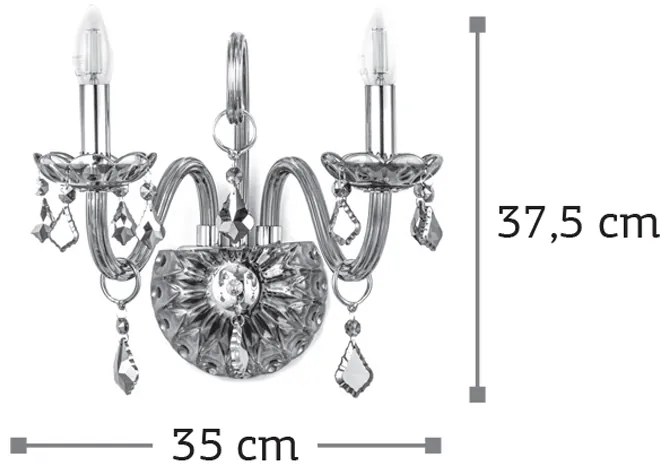 InLight Επιτοίχιο φωτιστικό από διάφανο γυαλί και κρύσταλλα (43391-2-CLEAR)