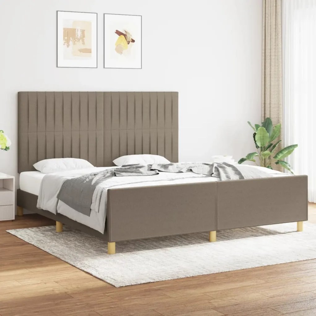 vidaXL Σκελετός Κρεβατιού Χωρίς Στρώμα Taupe 180x200 εκ. Υφασμάτινο