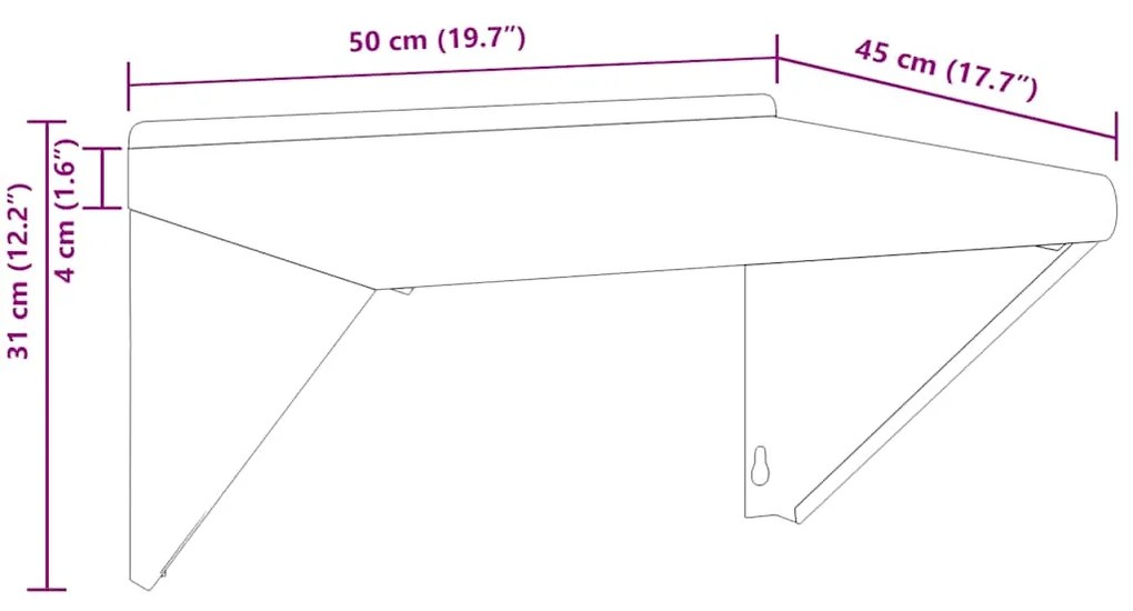 ΣΤΗΡΙΓΜΑΤΑ ΡΑΦΙΩΝ 4 ΤΕΜ. ΑΣΗΜΙ 23,5X2,5X15,5 ΑΝΟΞΕΙΔΩΤΟ ΜΑΥΡΟ 30303