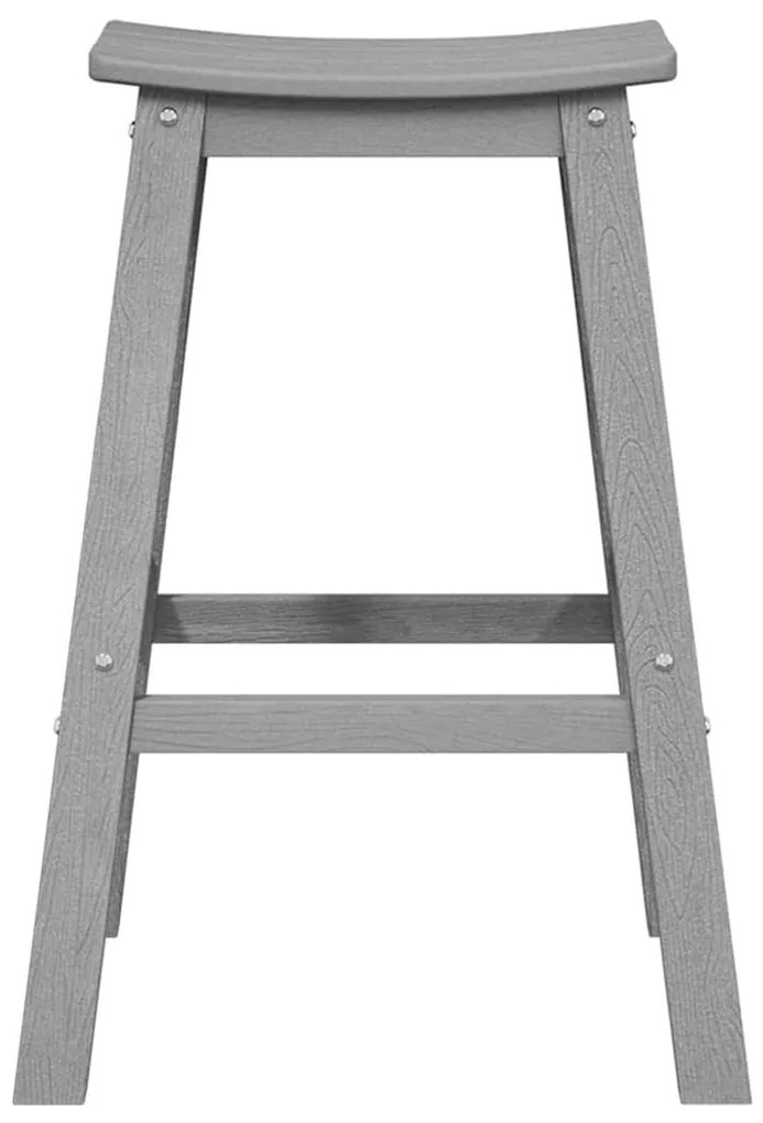 vidaXL Μπαρ σκαμπό 2 pcs Ανοιχτό γκρι 52 x 43 x 73.5εκ HDPE