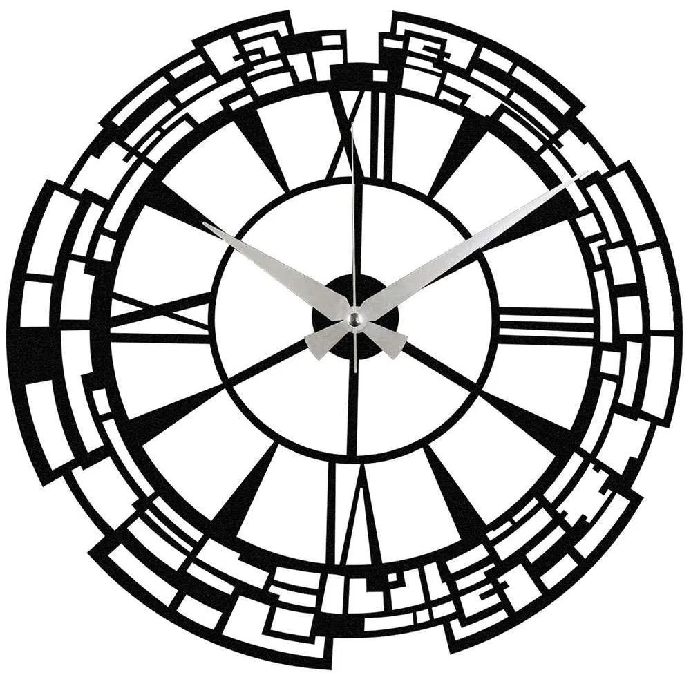 Ρολόι Τοίχου Enzoclock 279ENZ1416 Φ48cm Black Wallity Metal