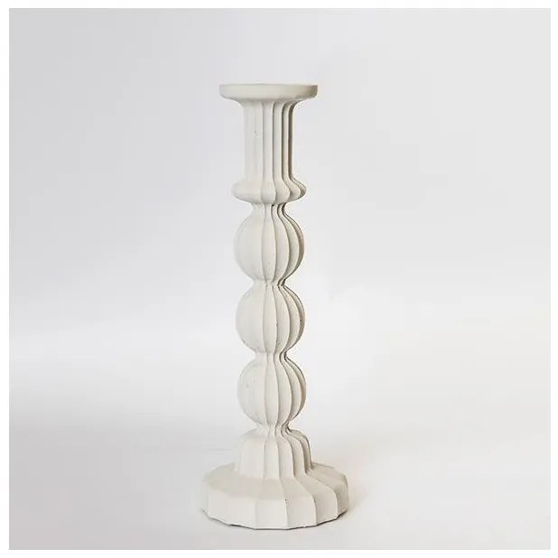 Κηροπήγιο Κεραμικό Εκρού 1 Θέση 13.5x13.5x37.5cm 752-25022 Estheti-752-25022-Μπεζ 752-25022