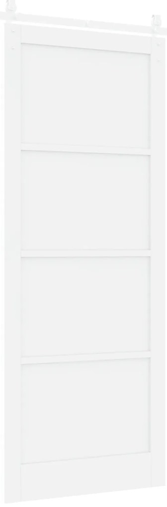 vidaXL Συρόμενη Πόρτα με Σετ Αξεσουάρ Λευκή 93x232 εκ. Μασίφ Ξύλο Πεύκος