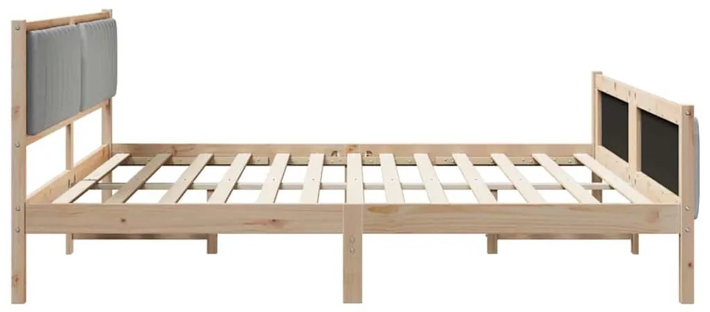 vidaXL Σκελετός Κρεβατιού Καφέ και ανοιχτό γκρι 200 x 200 cm