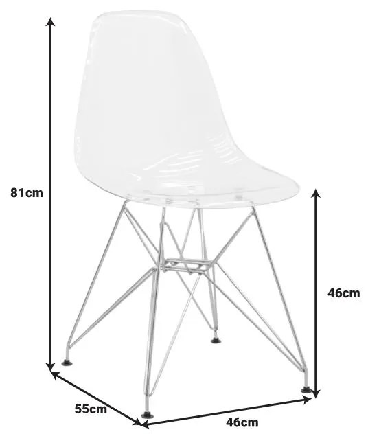 Καρέκλα Adelle PP διάφανο-inox πόδι 46x55x81εκ 46x55x81 εκ.