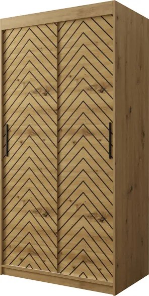 Ντουλάπα συρόμενη Jodelka-Artisan-Mauro-Μήκος: 100 εκ. - 100.00Χ62.00Χ200.00cm