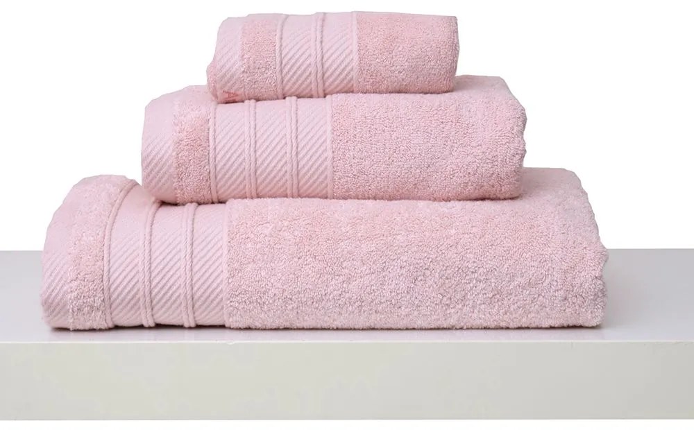 Πετσέτα Με Φάσα Soft Pink Anna Riska Body 70x140cm 100% Βαμβάκι