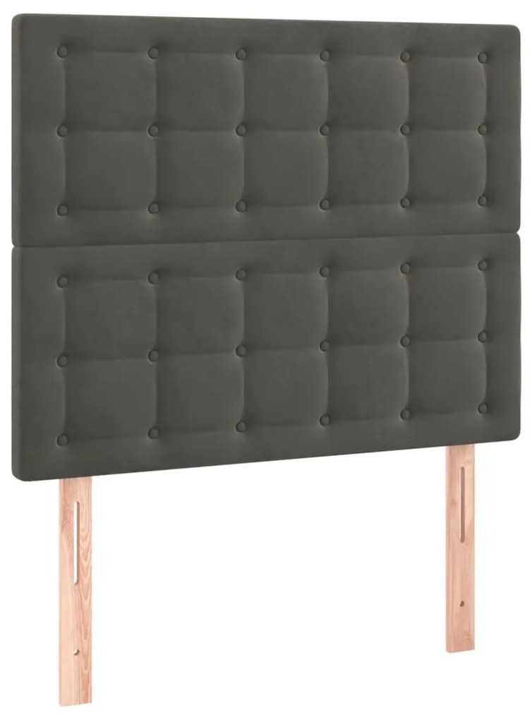 Κεφαλάρι Κρεβατιού LED Σκούρο Γκρι 100x5x118/128 εκ. Βελούδινο 3122901