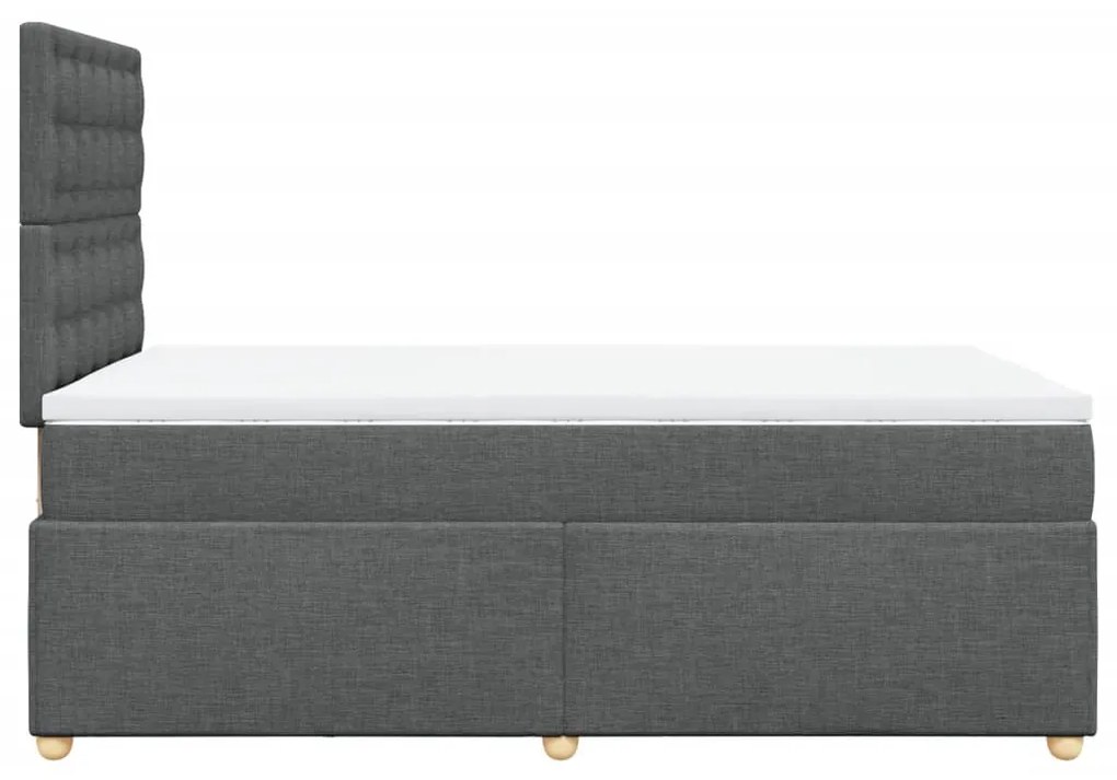 ΚΡΕΒΑΤΙ BOXSPRING ΜΕ ΣΤΡΩΜΑ ΣΚΟΥΡΟ ΓΚΡΙ 120X190 ΕΚ ΥΦΑΣΜΑΤΙΝΟ 3291234