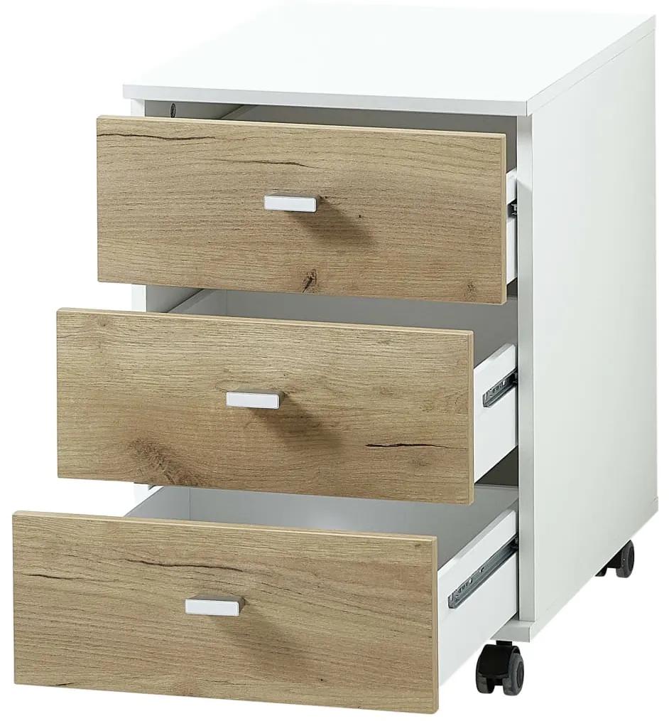 Germania 426459  Rolling Filing Cabinet "Altino" 40x48,9x56,9 cm Navarra-oak and White