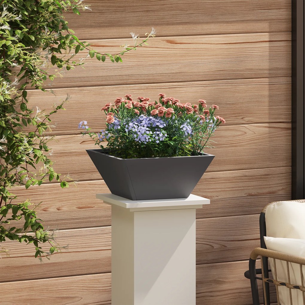 vidaXL Πλαστική ζαρντινιέρα 5 pcs Μαύρο 35 x 35 x 15 εκ. Ατσάλι